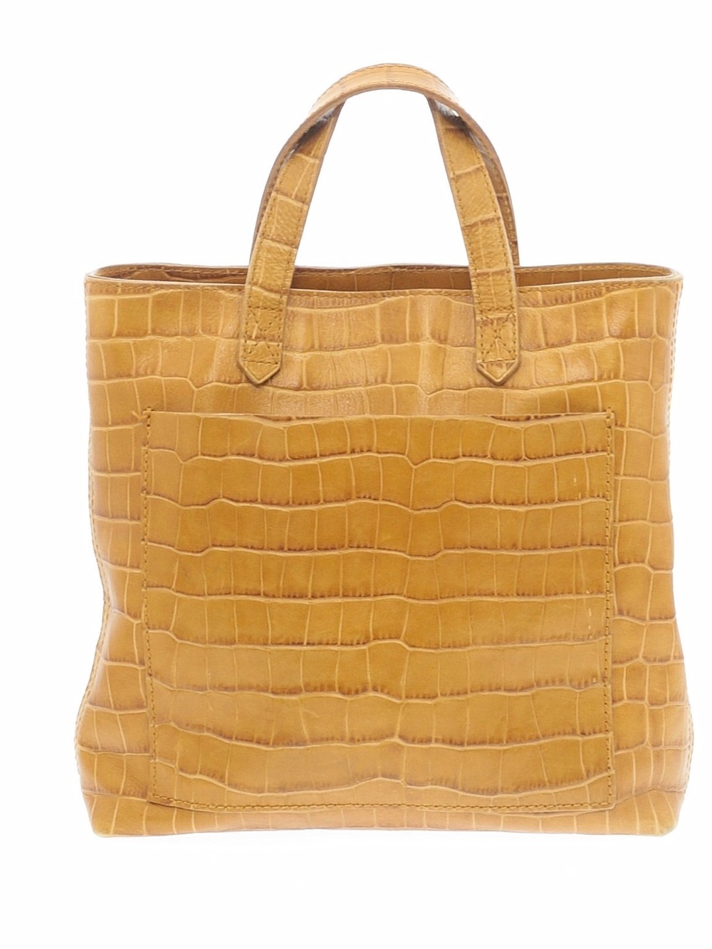 Madewell Zip-Top Small Transport Crossbody: Croc Embossed Leather- golden - Picture 5 of 10